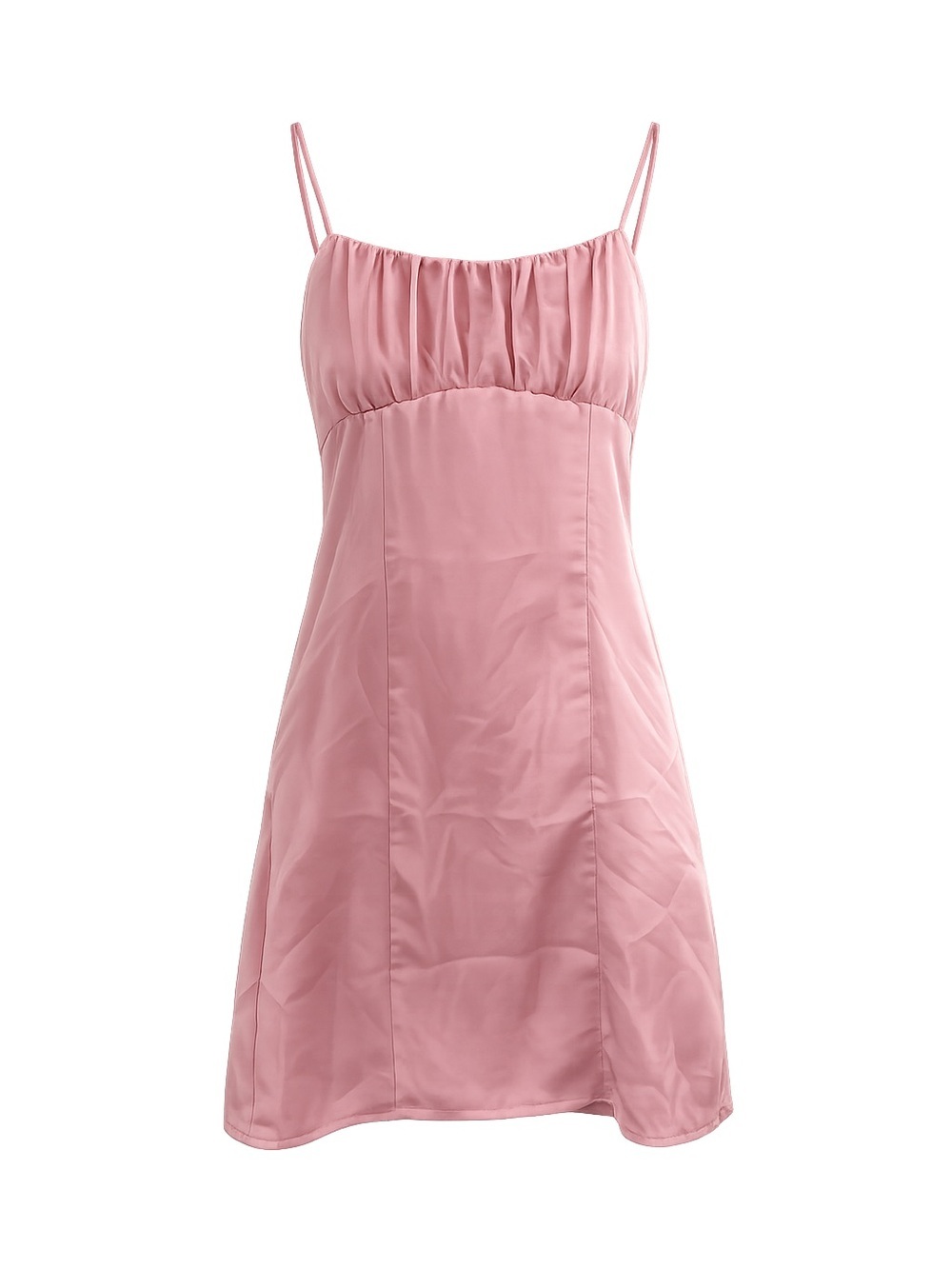 Altar’d State NWT gathered bust pink satin mini dress, small